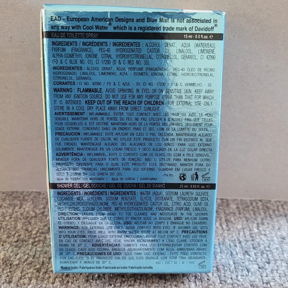 EAD Blue Mist Gift Set EDT .5 oz & Shower Gel .85oz